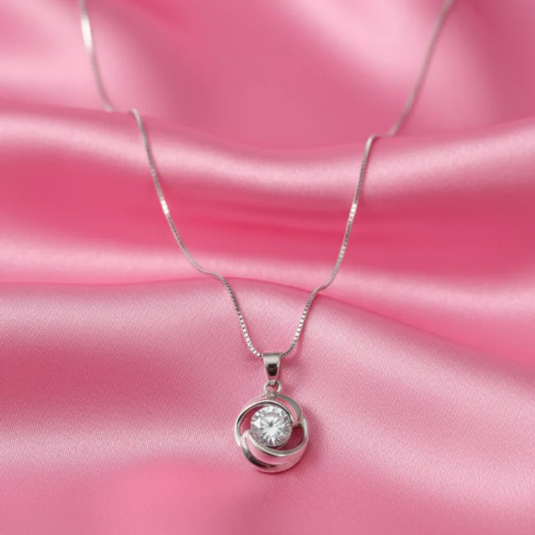 Radiant Spark Silver Pendant Necklace