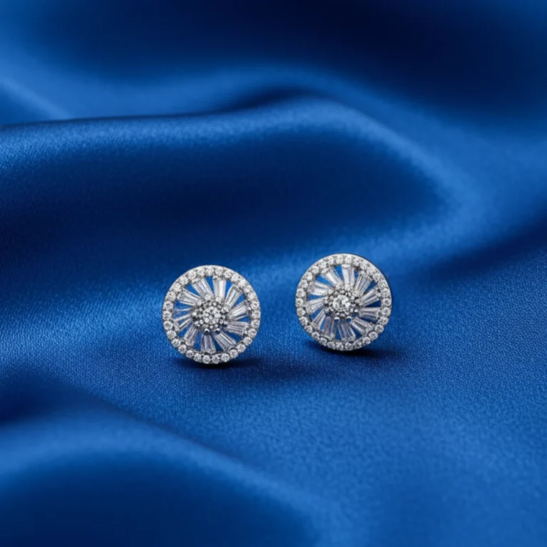 Dazzling Radiance Silver Stone Earrings