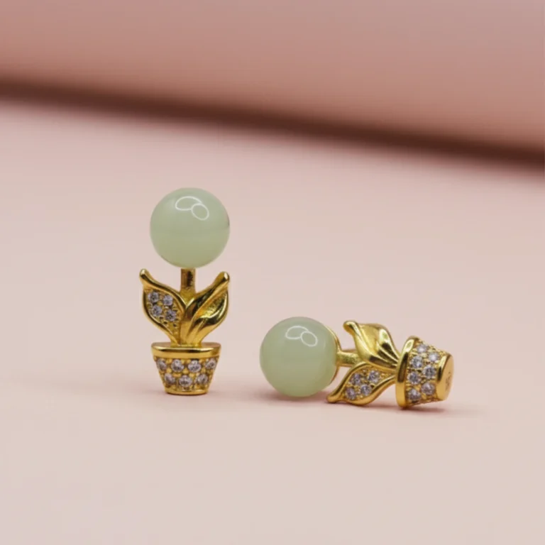 Graceful Pearl Gold-Silver Earrings