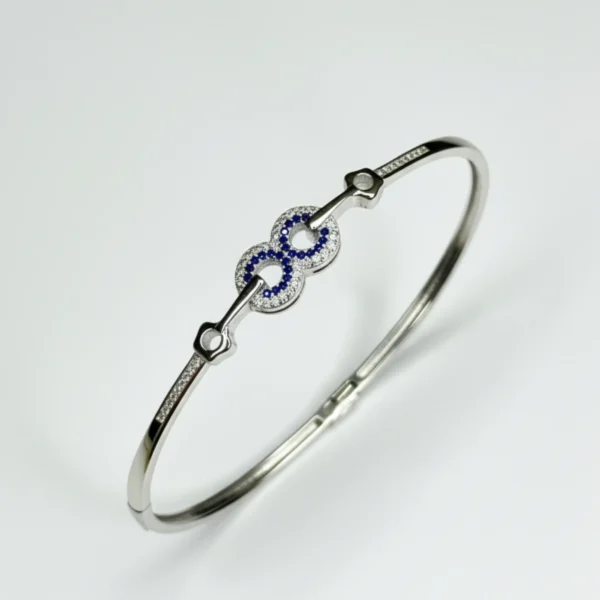 Celestial Spark Blue Stone Silver Bracelet - Image 3