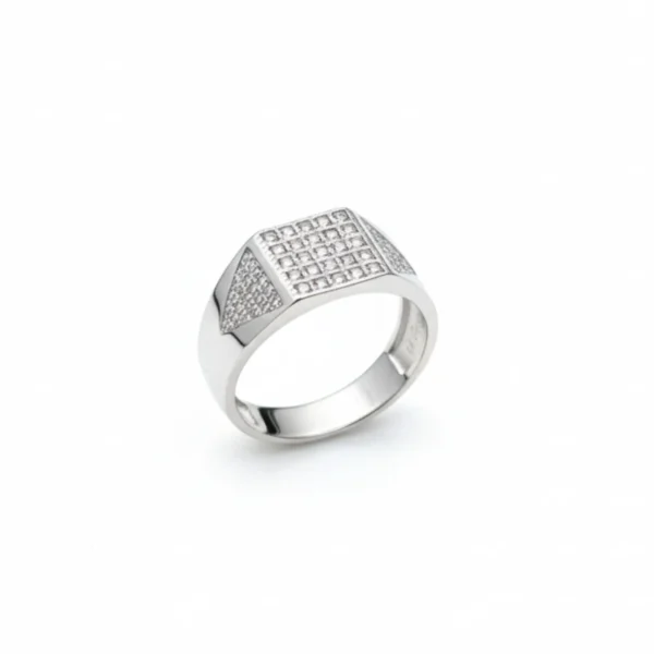 Bold Elegance Stone-Studded Silver Men’s Ring - Image 4