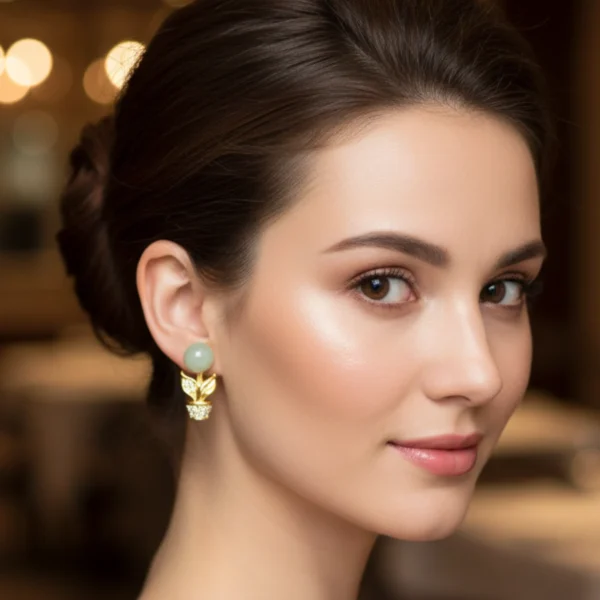 Graceful Pearl Gold-Silver Earrings - Image 3