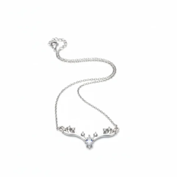 Sparkling Bloom Silver Pendant Necklace - Image 4