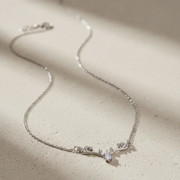 Sparkling Bloom Silver Pendant Necklace - Image 2