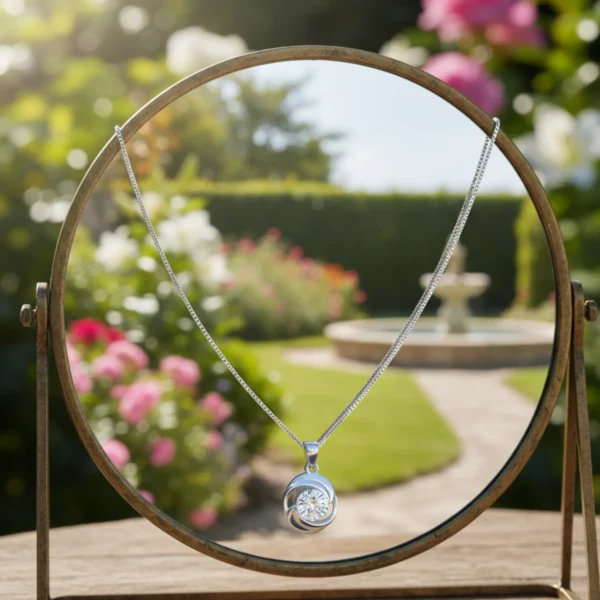 Radiant Spark Silver Pendant Necklace - Image 4