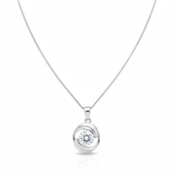 Radiant Spark Silver Pendant Necklace - Image 3