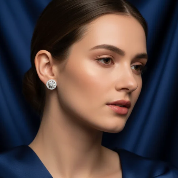 Dazzling Radiance Silver Stone Earrings - Image 3