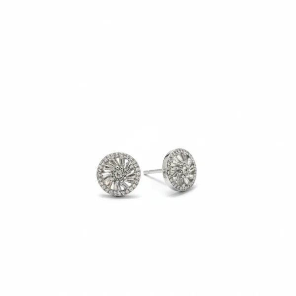 Dazzling Radiance Silver Stone Earrings - Image 4